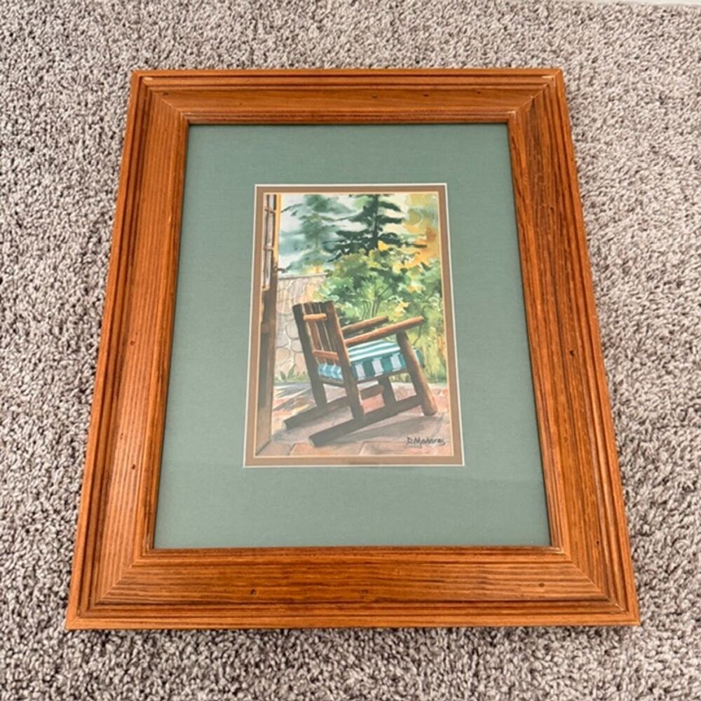Southwest Artist D Madaras Artwork Framed & Matted Print Pine Forest Cabin Scene - Picture 11 of 11